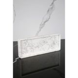 Dekoratif Sunum Tepsisi Tabağı Beton Sunumluk 10X25 cm Gümüş Spreyli