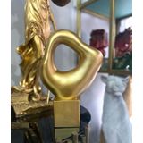 Dekoratif Taş Biblo Halka Ev Ofis Aksesuarı GOLD