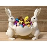 Dekoratif Tavşanlı Şekerlik ve Sunumluk Şeker Bayramı Çikolata İkramlığı, Paskalya Yumurta Kabı 3DModern Aksesuarı, Takı Düzenleyici ve organizer Candy holder bunnies