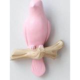 Dekoratif Tekli Modern Duvar Askılık Dal Üstünde Kuş Duvar Dekor Askı Pembe-110 x 95