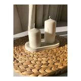 Dekoratif Tekli Oval Terrazo Mum Ve Saksı Altlığı Takı Tabağı Mum Tabağı Mumluk Organizer