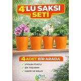 Dekoratif Turıncu Orkide Saksısı - 4 Adet Set Fiyatlı - 12 Pot Üretim Saksısına Uygun Kaliteli Ürün