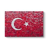 Dekoratif Türk Bayrağı Tablosu 90 x 60