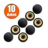 Dekoratif Vida Kapağı Kapatıcı 20 Mm Mat Siyah Metal Vida Tapası Tıpası ( 10 Adet)