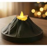 Dekoratif Volkan Tasarım Mumuş - 3D Yazıcı Özel Üretim Tealight Mum Tutucu - Modern Geometrik Masaüstü Obje