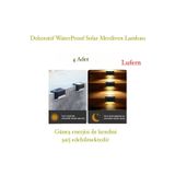 Dekoratif WaterProof Solar Merdiven Lambası Balkon Bahçe Pencere Teras Güneş Enerjili 4 Adet