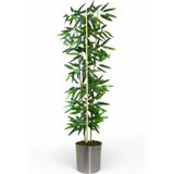 Dekoratif Yapay Yapraklı 3 Gövde Bambu Ağacı 100 cm Bambu metal saksı svm.1270