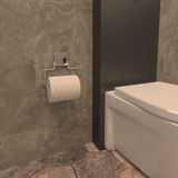 Dekoratif Yapıştırmalı Metal Banyo Wc Kağıtlık Askı Krom Pratik Vidasız Montaj DC-4774