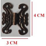 DEKORATİF YAPRAK KELEBEK MENTEŞE BAKIR (4 ADET) 4 x 3 CM