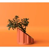 Dekoratif Yarım Sütun Saksı 15CM - Turuncu