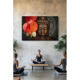 Dekoratif Yatay Kanvas Tablo Tekli Salon Yatak Odası Yoga Buda Heykeli 3D Efekt 843