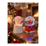 Dekoratif Yılbaşı Hediye Seti 2 Li Kombin Melek ve Noel Baba Figürlü Kar Küresi 6.5 cm Hediye Biblo