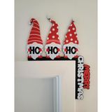 dekoratif yılbaşı temalı kapı süsü Ho Ho Ho Gnomes Door Corner