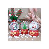 Dekoratif Yılbaşı Yeni Yıl Işıklı Noel Baba ve Noel Ağacı 3'lü Set Kar Küre Işıklı Özel Tasarım 6 CM