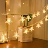 Dekoratif Yıldızlı İp Led Işık - Star Yıldız Led Işık Yılbaşı Süs beyaz