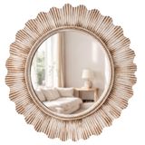 Dekoratif Yuvarlak Duvar Aynası 45 cm – Modern İnce Çerçeveli Ayna, Salon Antre Banyo İçin (İnci)
