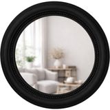 Dekoratif Yuvarlak Duvar Aynası 50 cm – Modern Çerçeveli Ayna, Salon Antre Banyo Için (Siyah) - Çok Renkli