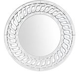 Dekoratif Yuvarlak Duvar Aynası, 90 cm Çap, 4 cm Derinlik, Desenli Çerçeveli venedik ayna