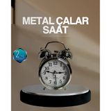 Dekoratif Yuvarlak Gümüş Sessiz Işıklı Masa Üstü Çalar Saat Alarmlı Ve Şık Tasarım - Lisinya