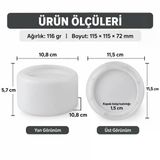 Dekoratif Yuvarlak Kapaklı Mum Kabı Silikon Kalıp – Alçı, Taş Tozu, Beton Ve Çimento Uyumlu 11,5 × 7,2 Cm