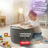 Dekoratif Yuvarlak Puf Orta Sehpa Puf 60x42 Cm Puffymod (Gri)