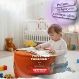 Dekoratif Yuvarlak Puf Orta Sehpa Puf 60x42 Cm Puffymod (Turuncu)