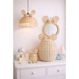 DEKORATTAN Rattan bambu hasır set . Avize - ayna - toka kutusu - çamaşır sepeti