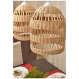 DEKORATTAN Rattan Kafes Bambu Hasır Avize