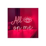 dekoraven All On Me Yazılı Neon Led Tabela Dekoratif Aydınlatma 50X32 Cm Kırmızı, allonmew