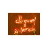 dekoraven All You Need Is Love Nails Tırnak Manikür Pedikür Güzellik Merkezi Kuaför Neon Led Tabela 60x35 cm Turuncu, allneed