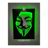 dekoraven Anonymous Led Işıklı Ahşap Tablo yeşil