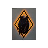dekoraven Asil At Dekoratif Led Işıklı Ahşap Tablo 50 cm, asilat