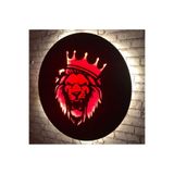 Dekoraven Aslan Kral Ledli Duvar Süsü Mdf Tablo Duvar Aksesuarı Ahşap Tablo, 58012341460014