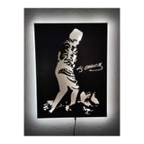 dekoraven Atatürk Beyaz Led Işıklı Ahşap Dekoratif Tablo 55x40 cm, ata1111