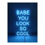 Dekoraven Babe You Look So Cool Neon Led Tabela Dekoratif Aydınlatma, babeturkuazraven1