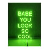 Dekoraven Babe You Look So Cool Neon Led Tabela Dekoratif Aydınlatma, babeyeşraven1
