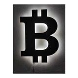 dekoraven Bitcoin Kripto Para Led Işıklı Ahşap Tablo btc22