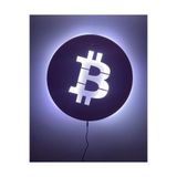 Dekoraven Bitcoin Ledli Duvar Süsü Mdf Tablo Duvar Aksesuarı Ahşap Tablo, 59012341460081