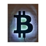 Dekoraven Bitcoin Ledli Duvar Süsü Mdf Tablo Duvar Aksesuarı Ahşap Tablo, 59012341460150