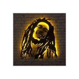 Dekoraven Bob Marley Ledli Duvar Süsü Mdf Tablo Duvar Aksesuarı Ahşap Tablo, 58012341459967