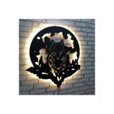 Dekoraven Bozkurt Ledli Duvar Süsü Mdf Tablo Duvar Aksesuarı Ahşap Tablo, 59012341459989