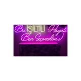 dekoraven Bu Işıltılı Hayatı Ben Seçmedim Yazı Neon Led Tabela Güzellik Merkezi Kuaför Dekor 80x40cm Pembe, buhayat1