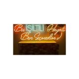 dekoraven Bu Işıltılı Hayatı Ben Seçmedim Yazı Neon Led Tabela Güzellik Merkezi Kuaför Dekor 80x40cm Turuncu, buhayat1
