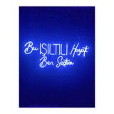 dekoraven Bu Işıltılı Hayatı Ben Seçtim Yazılı Neon Led Aydınlatma Tabela Güzellik Merkezi Dekorasyon 80X40Cm Mavi, ışıktıtek