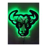 dekoraven Bull Işıklı Tablo yeşil