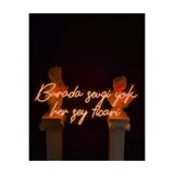 dekoraven Burada Sevgi Yok Her Şey Ticari Neon Led Tabela 80x35 Cm Turuncu, ticariw