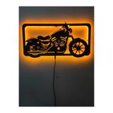 dekoraven Chopper Motor Led Işıklı Ahşap Tablo 55x25cm, chop1