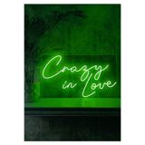 Dekoraven Crazy In Love Dekoratif Neon Led Tabela (60X40Cm), crazyrvnyeşi