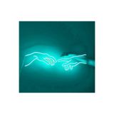 dekoraven Creation Of Adams Neon Led Aydınlatma Dekoratif Neon 30x70 Cm Turkuaz, ellerrav