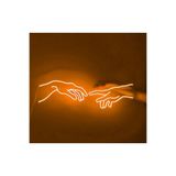 dekoraven Creation Of Adams Neon Led Aydınlatma Dekoratif Neon 30x70 Cm Turuncu, ellerrav